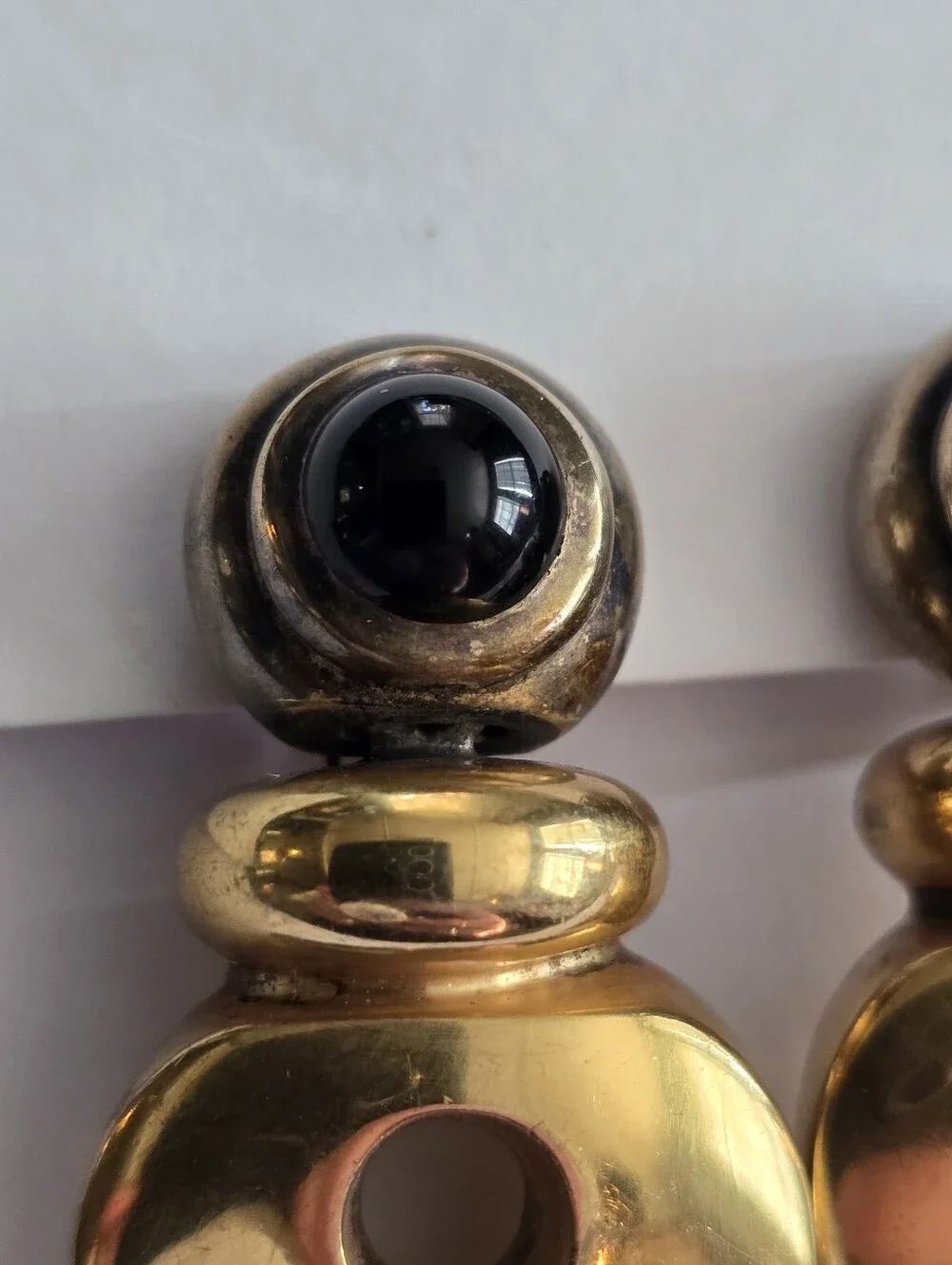 Vintage earrings by Steve Vaubel moderist bold statement gold silver clip on